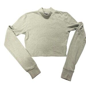 Aritzia TNA Super Soft Cropped Mock LS  Small